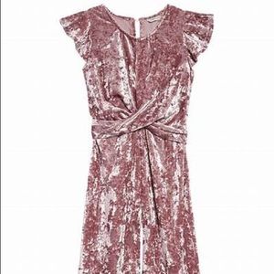 Girls velvet jumpsuit pink size 14